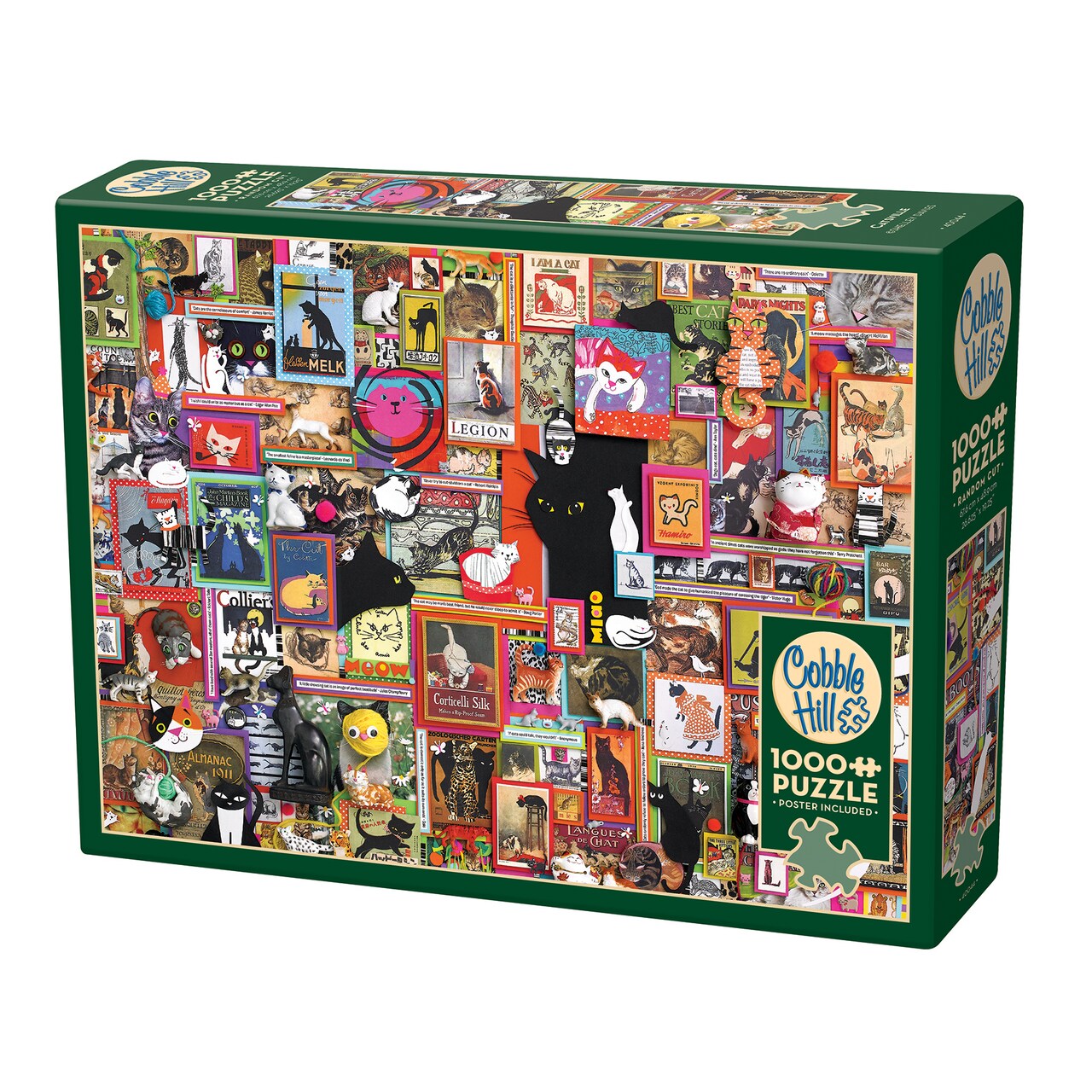 Cobble Hill 1000 Piece Puzzle: Catsville - Reference Poster Included, High Quality Jigsaw, Earth Friendly Materials